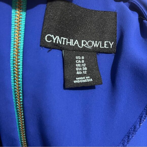 Cynthia Rowely Blue and Teal Color Block Shift Dress Women's Size 8 - Picture 6 of 10